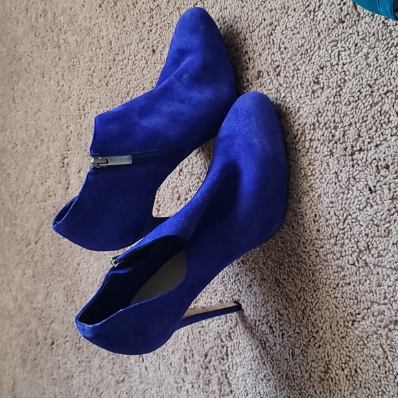 Royal Blue Suede Ankle Boots - Picture 2 of 3